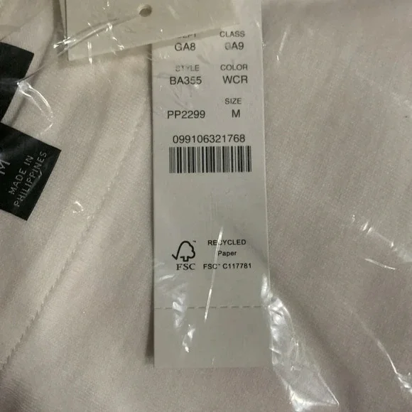 J. Crew Mariner cloth boatneck Long sleeve T-shirt in Ivory/Coral. NWT - Picture 5 of 5